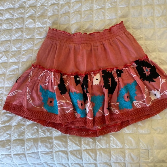 Misa Los Angeles embroidered ruffle mini skirt - Picture 1 of 8